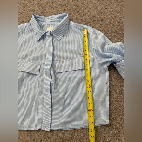 Anthropologie Maeve Patch Pocket Crop Buttondown Shirt - Picture 13 of 13